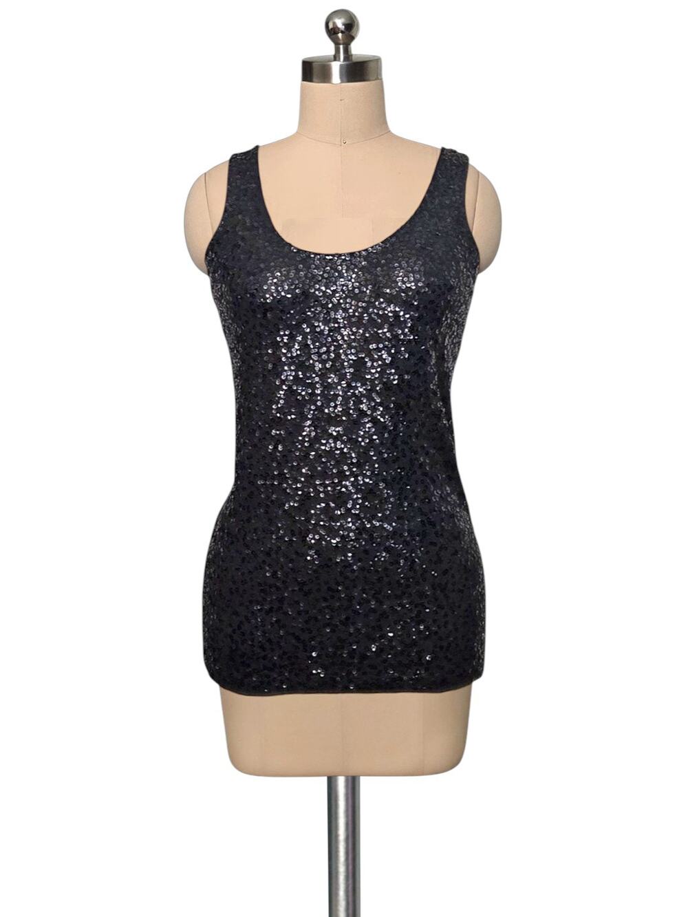 Vintage J.CREW  J. Crew Black Sequins Stretchy Tank Top XS